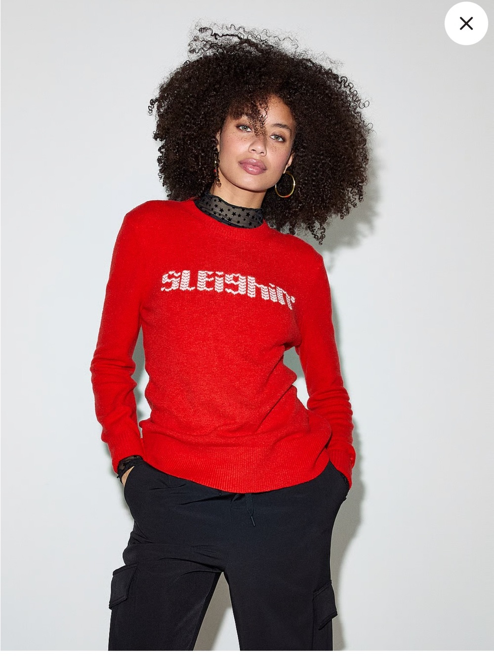 🦋 PINK Victoria's Secret Red Crewneck Sweater with White Knit Lettering
